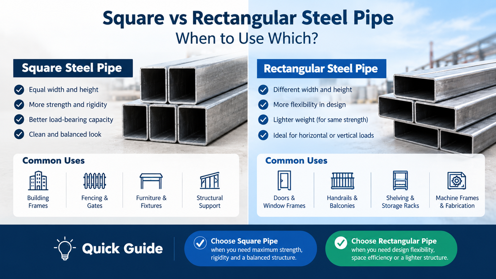 Square vs Rectangular Steel Pipe